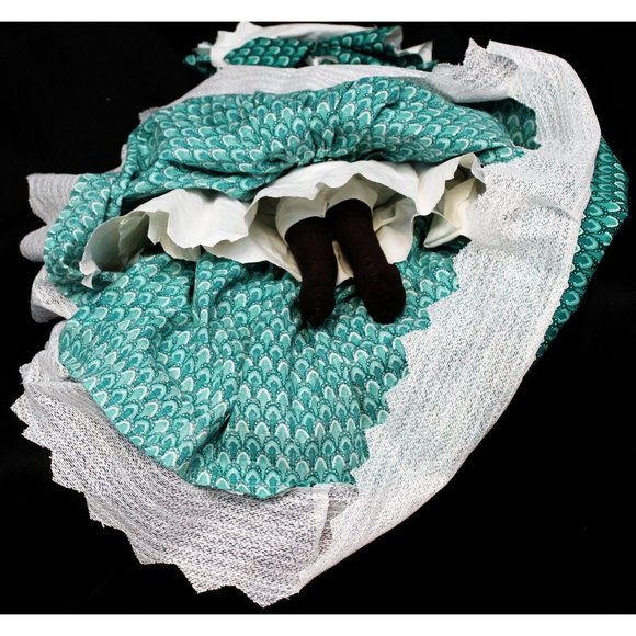 Caribbean Island Style Doll Green Dress Lace Trim Souvenir Ethnic New Orleans - Picture 11 of 12